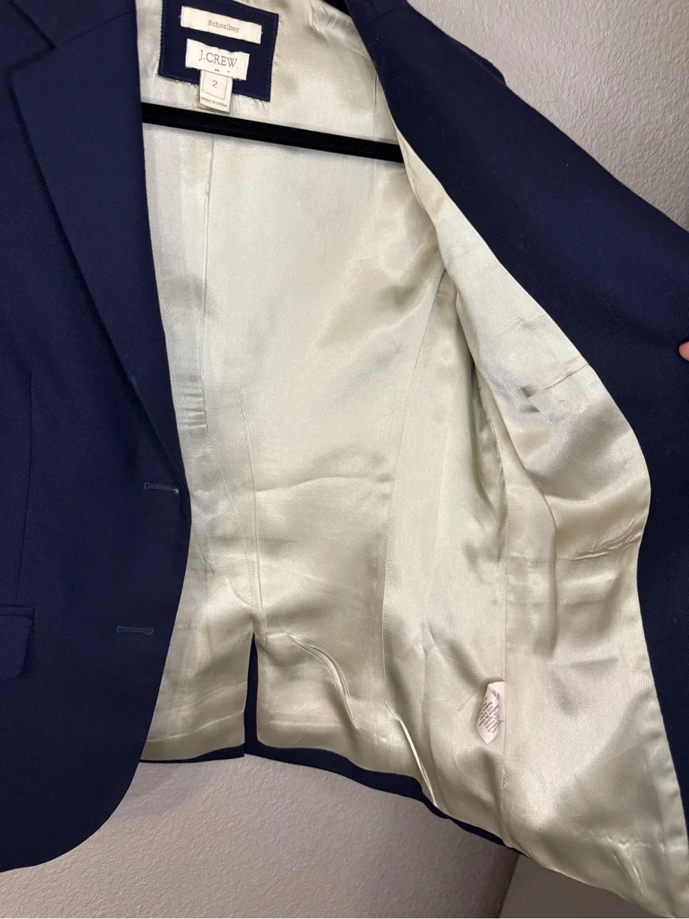J.Crew Schoolboy Navy Wool Blend Gold Button Blazer Size 2 Preppy Academia